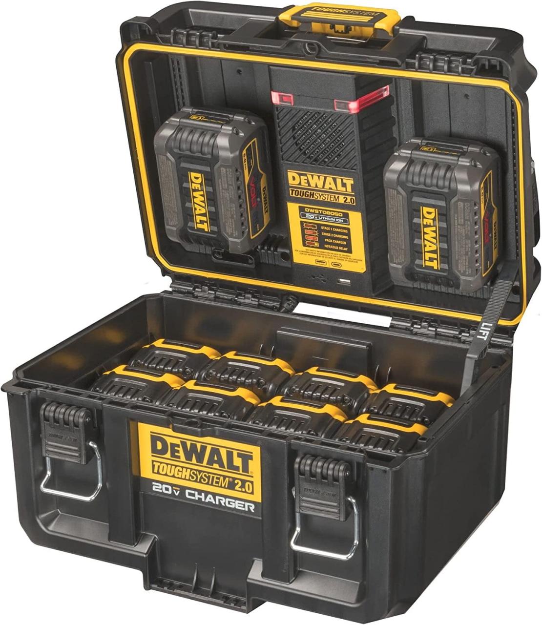 DeWalt ToughSystem 2.0 Dual-Port Battery Charger Storage Box, Black